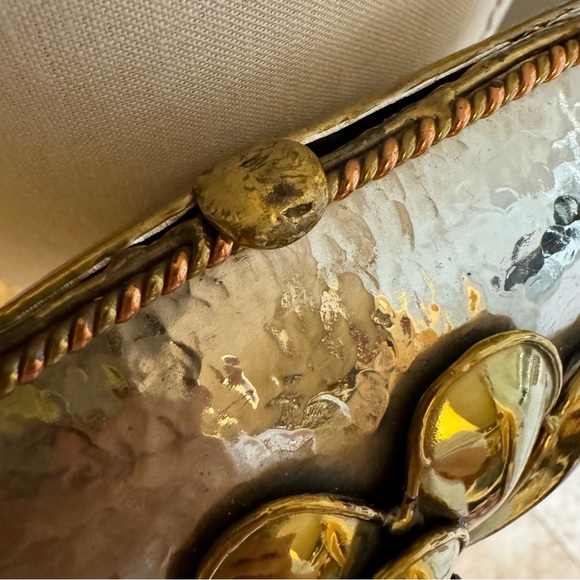 Vintage Luciano Style Mixed Metal Handbag with Rope Straps - Picture 8 of 13